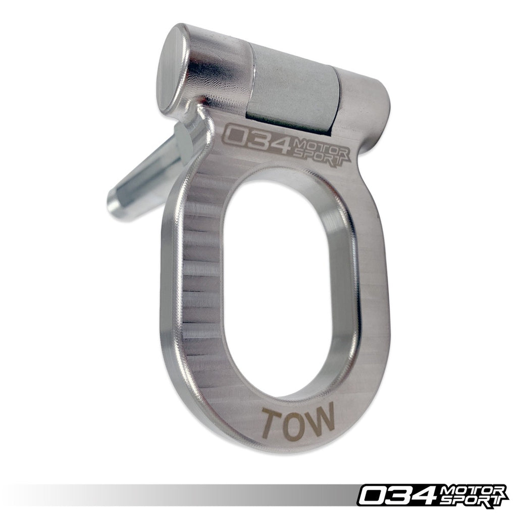 034MOTORSPORT STAINLESS STEEL TOW HOOK - 105MM FOR AUDI MQB/B8/B8.5/B9 AND VOLKSWAGEN MQB