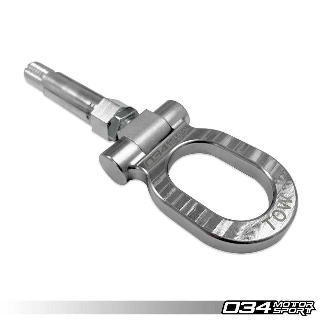 034MOTORSPORT STAINLESS STEEL TOW HOOK - 105MM FOR AUDI MQB/B8/B8.5/B9 AND VOLKSWAGEN MQB