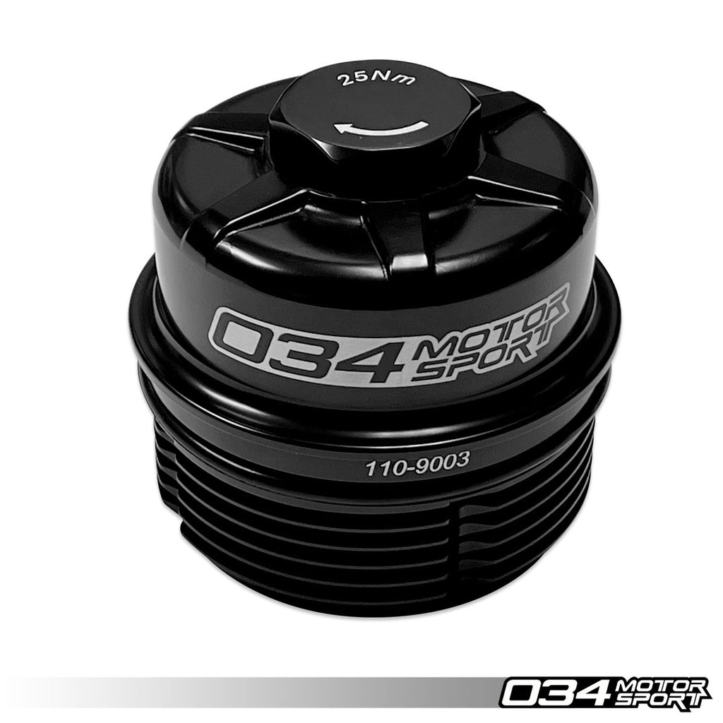 034MOTORSPORT BILLET OIL FILTER HOUSING, EA839 V6 ENGINES (2.9T/3.0T)