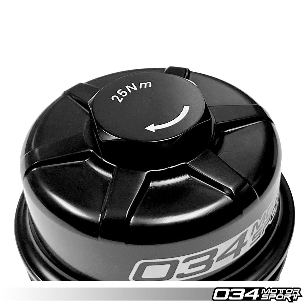 034MOTORSPORT BILLET OIL FILTER HOUSING, EA839 V6 ENGINES (2.9T/3.0T)
