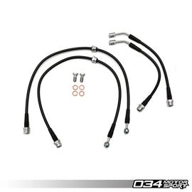 034Motorsport Stainless Steel Braided Brake Line Kit, Volkswagen & Audi MQB and MQB EVO 2.0T (Performance Pack)