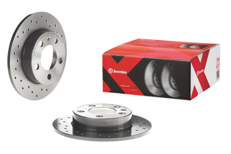 Brembo 06-09 Audi A3/A3 Quattro/2015 Q3/06-11 GTI Rear Premium Xtra Cross Drilled UV Coated Rotor