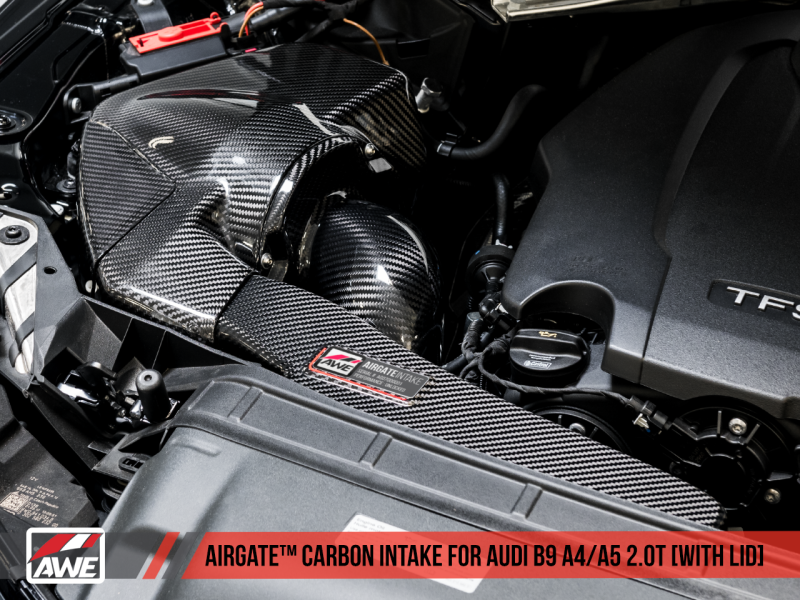 AWE Tuning Audi B9 A4/A5 2.0T Quattro Carbon Fiber AirGate Intake w/ L ...
