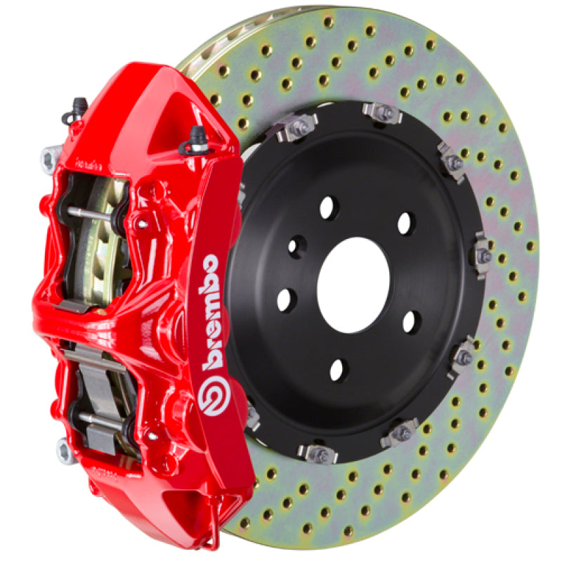 Brembo 08-13 M3/11-12 1M Front GT BBK 6 Piston Cast 365x34 2pc Rotor Drilled-Red