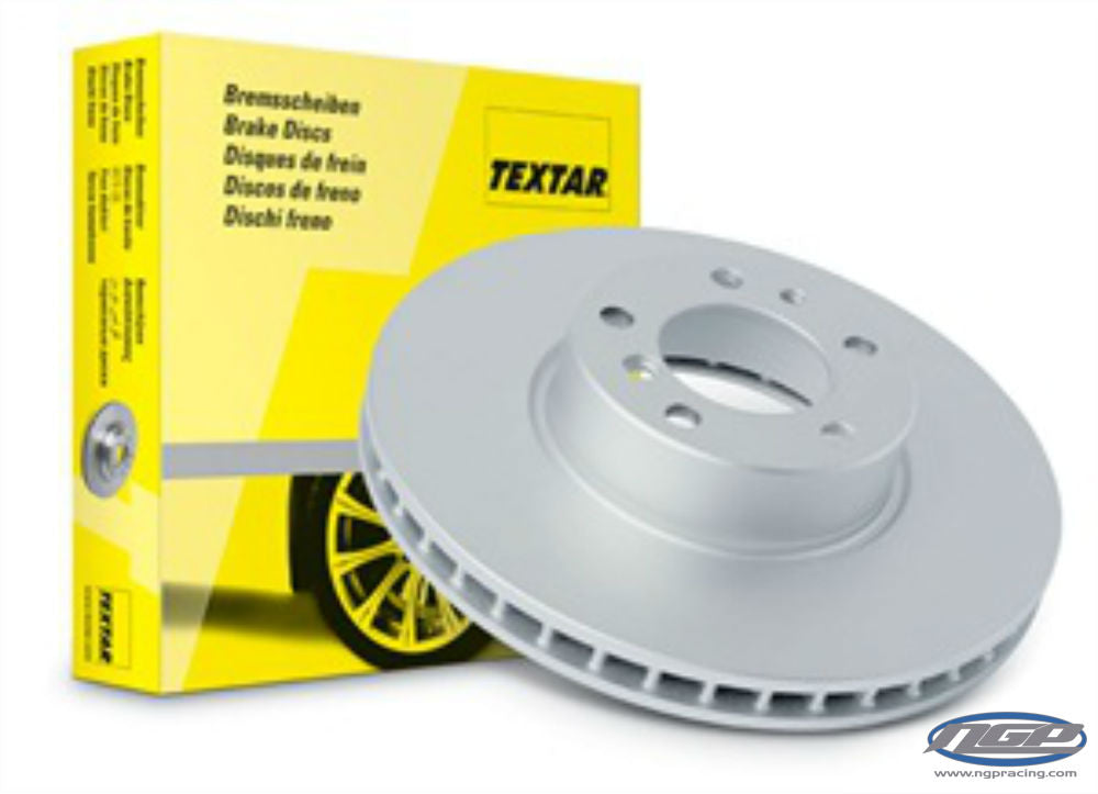 Textar Coated Standard 345mm Front Brake Rotors For Mk5 R32, Mk6 Golf R, B6 Passat/CC 4Motion