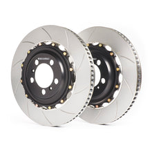 Load image into Gallery viewer, GiroDisc Audi B7 RS4 380mm Zinc Plated Slotted Front Rotors (w/Spacers)
