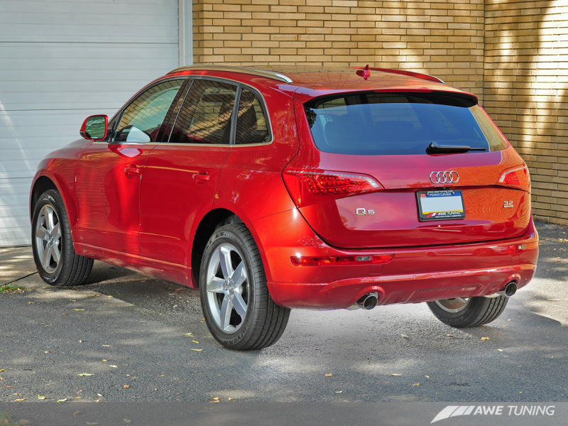 AWE Tuning Audi 8R Q5 3.2L Non-Resonated Exhaust System (Downpipe-Back) - Polished Silver Tips