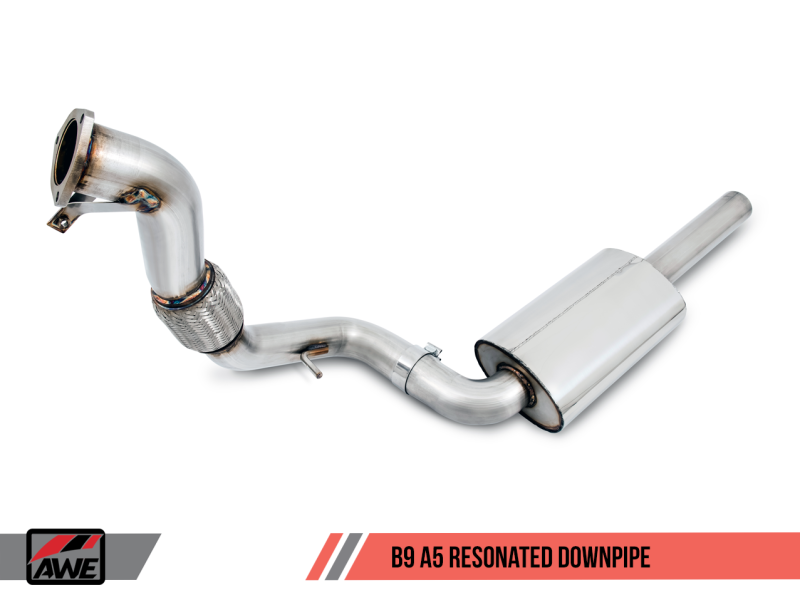 AWE Tuning Audi B9 A5 SwitchPath Exhaust Dual Outlet - Chrome Silver Tips (Includes DP and Remote)