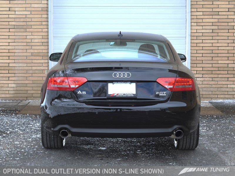 AWE Tuning Audi B8 A5 2.0T Touring Edition Exhaust - Dual Outlet Polished Silver Tips