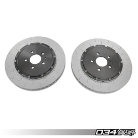 034MOTORSPORT 2-PIECE FLOATING FRONT BRAKE ROTOR UPGRADE KIT FOR AUDI, B8 RS5, R8 GEN 1, GEN 1.5