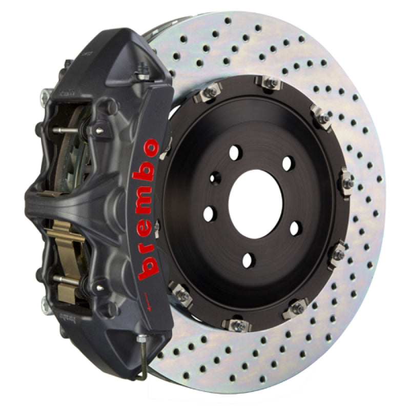 Brembo 18+ Model 3 AWD/RWD Front GTS BBK 6 Piston Cast 380x34 2pc Rotor Drilled-Black HA