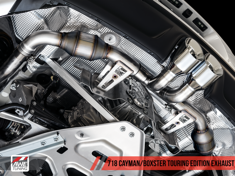 AWE Tuning Porsche 718 Boxster / Cayman Touring Edition Exhaust - Chrome Silver Tips