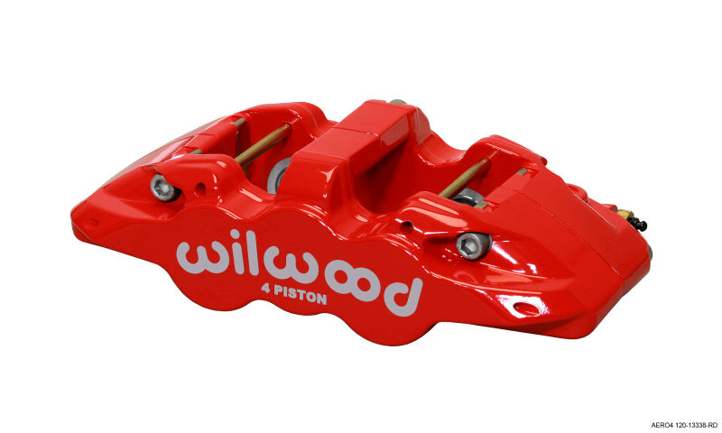 Wilwood Caliper-Aero4 - Red 1.12/1.12in Pistons 1.10in Disc