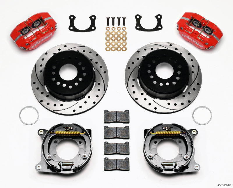 Wilwood Dynapro Dust-Boot P/S Park Brake Kit Drilled Red New Big Ford 2.50in Offset