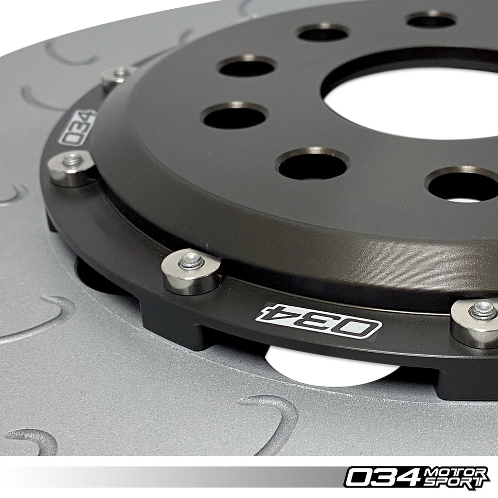 034MOTORSPORT 2-Piece Floating Front Brake Rotor Upgrade Kit, Volkswagen & Audi MQB and MQB EVO with 2.0T TFSI (Performance Pack)