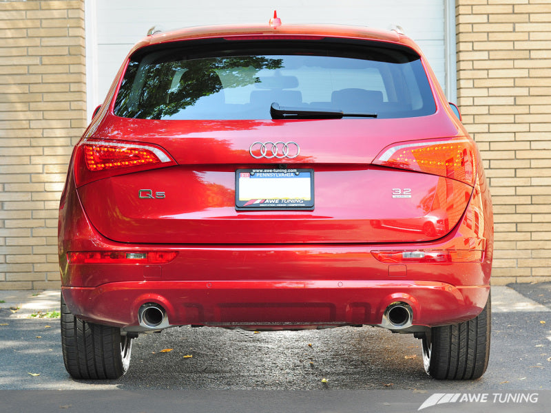 AWE Tuning Audi 8R Q5 3.2L Non-Resonated Exhaust System (Downpipe-Back) - Polished Silver Tips