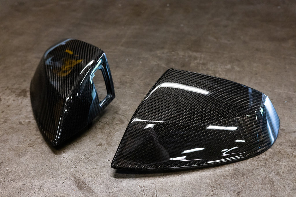 Carbon Fiber Mirror Caps- With Audi Side Assist - Audi B9 Q5, SQ5, 4M Q7, SQ7