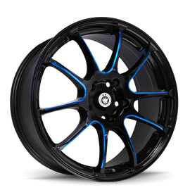 Konig Illusion 17x7 5x114.3 ET40 Black/Ball Cut Blue