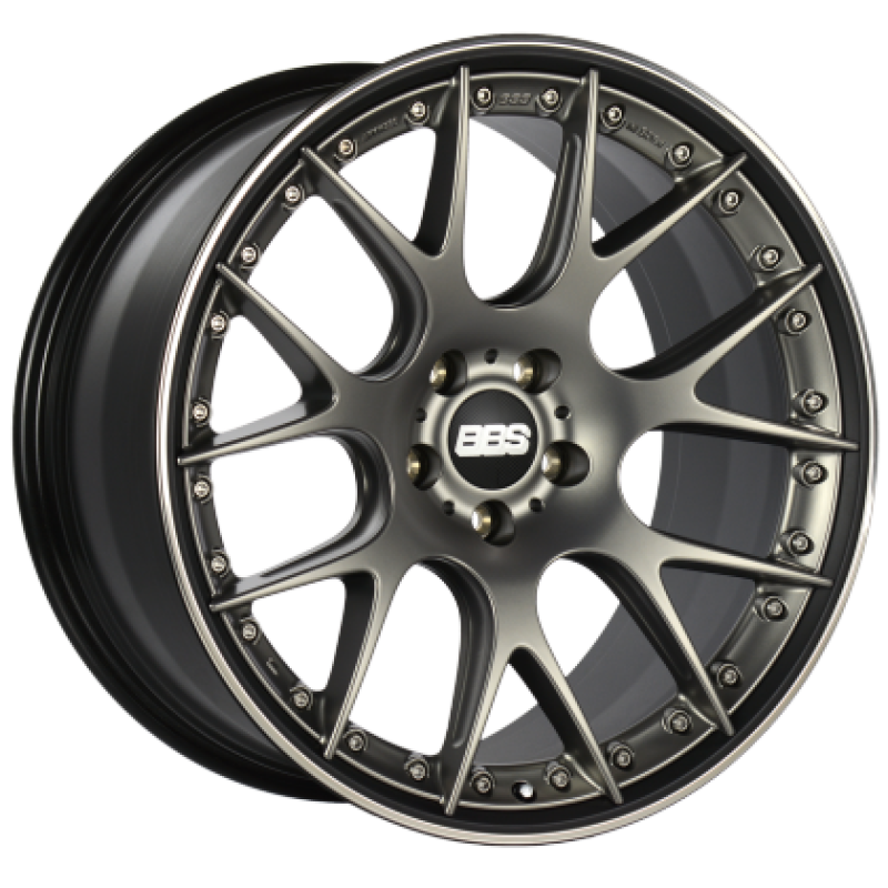 BBS CH-RII 22x9.5 5x108 ET37 Satin Platinum Center Black Lip SS Rim Protector Wheel - 70mm PFS Req.