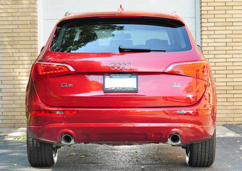 AWE Tuning Audi 8R Q5 3.2L Non-Resonated Exhaust System (Downpipe-Back) - Polished Silver Tips