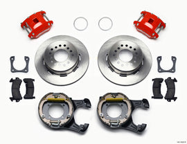 Wilwood D154 P/S Park Brake Kit Red 12 Bolt 2.81in Offset Staggered Shock