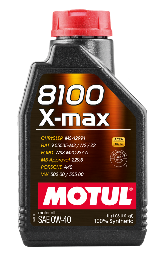 Motul 1L Synthetic Engine Oil 8100 0W40 X-MAX - Porsche A40