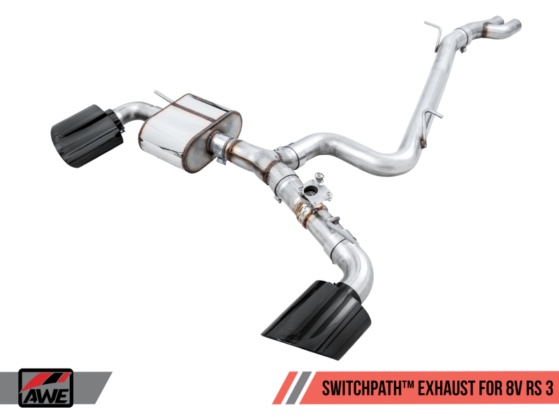 AWE Tuning 17-19 Audi RS3 8V SwitchPath Exhaust w/Diamond Black RS-Style Tips