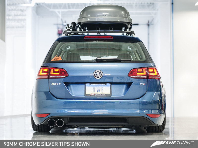 AWE Tuning VW MK7 Golf SportWagen Touring Edition Exhaust w/Chrome Silver Tips (90mm)
