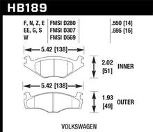 Load image into Gallery viewer, Hawk 79-84 Volswagen Rabbit / 85-90 Volkswagen Cabriolet DTC-60 Race Front Brake Pads