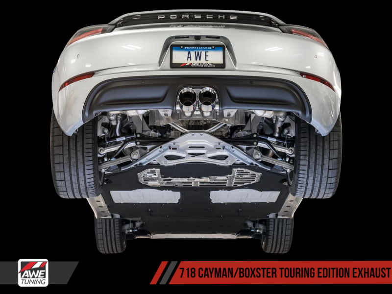 AWE Tuning Porsche 718 Boxster / Cayman Touring Edition Exhaust - Chrome Silver Tips