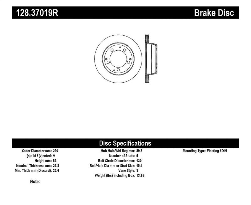 StopTech Drilled Sport Brake Rotor