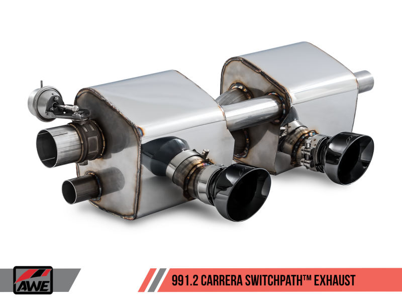 AWE Tuning Porsche 911 (991.2) Carrera / S SwitchPath Exhaust for PSE Cars - Chrome Silver Tips