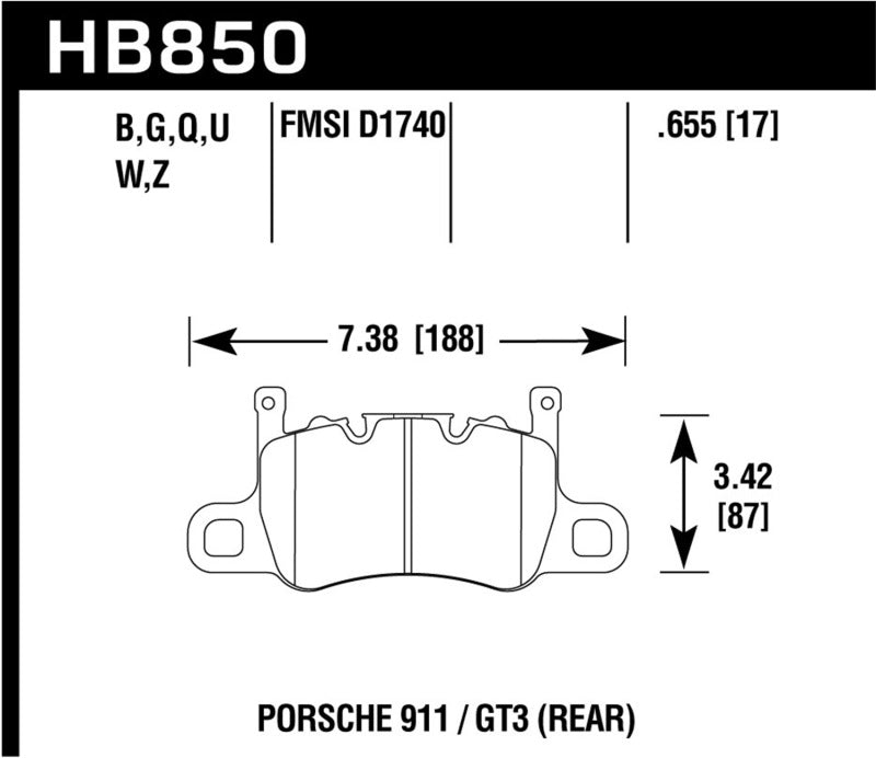 Hawk 2019 Porsche 911 Turbo HPS 5.0 Brake Pads