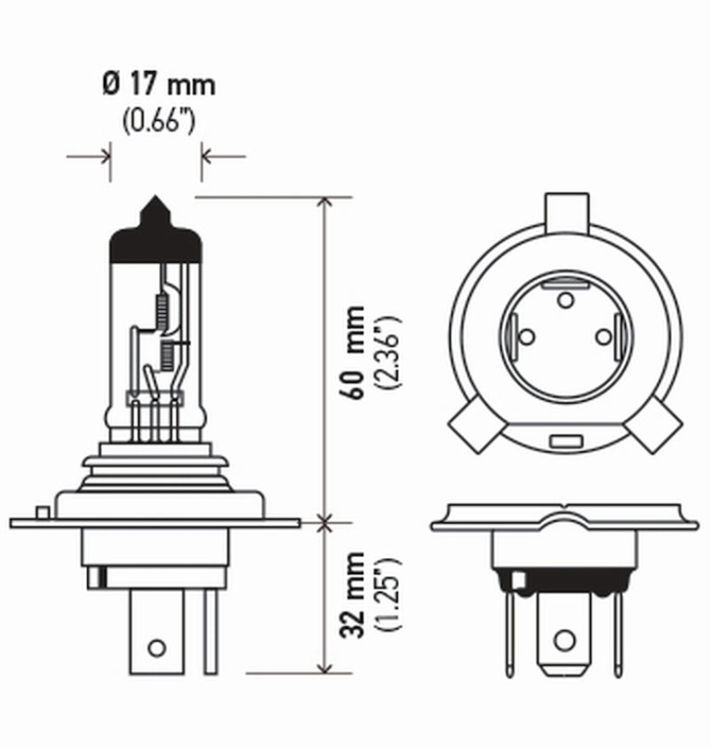 Hella Bulb H4 12V 60/55W P43T T4625 (2)