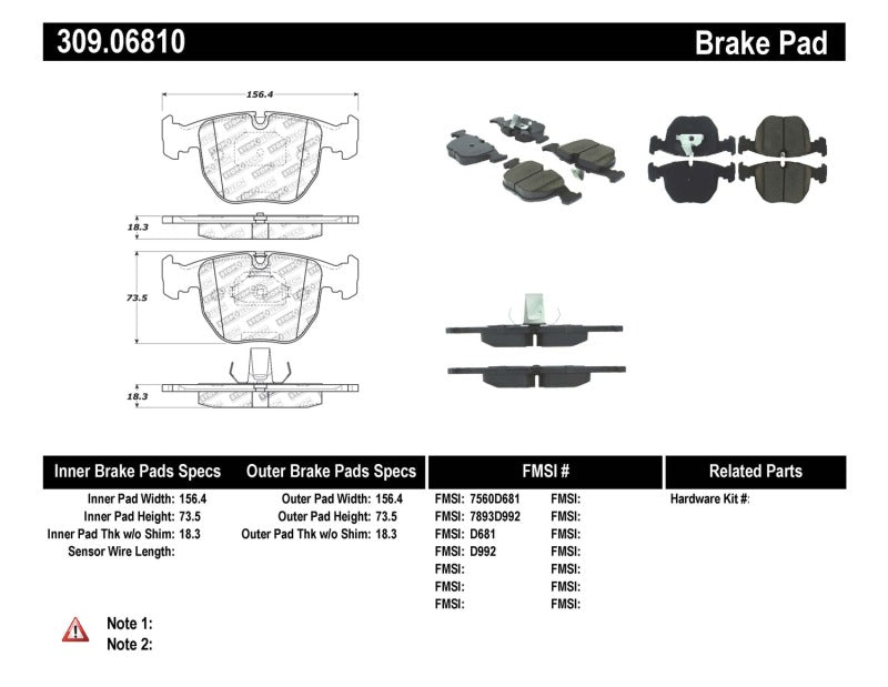 StopTech Performance 00-04 BMW M5 E39 / 00-06 X5 / 03-05 Range Rover HSE Front Brake Pads