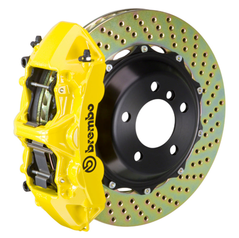 Brembo 06-12 325i Excl xDrive Fr GT BBK 6Pis Cast 355x32 2pc Rotor Drilled-Yellow