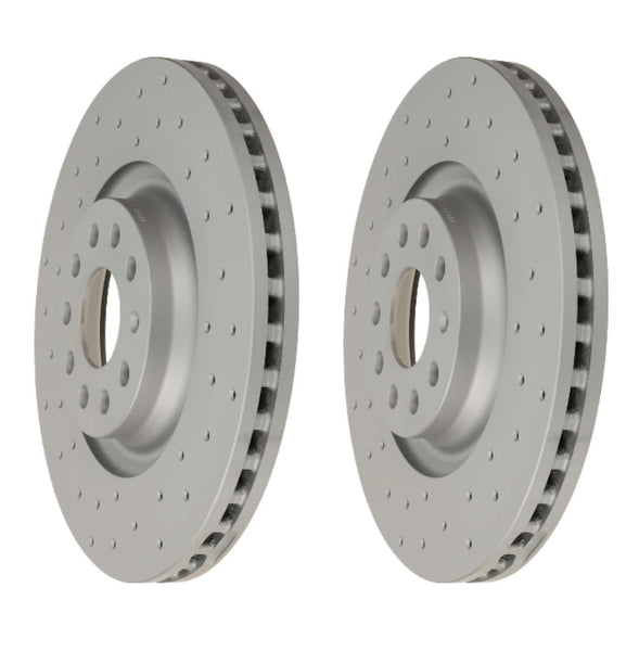 Zimmermann X-Drilled 340mm Front Brake Rotors VW Mk7, Mk8