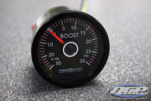 Load image into Gallery viewer, New South Performance - 52mm White/Redline Gauge - 30 hg - 30psi Boost Gauge