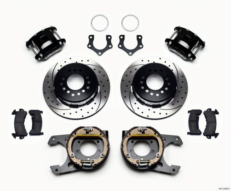 Wilwood D154 P/S Park Brake Kit Drilled Mopar/Dana 2.50in Off w/Snap Ring Brng