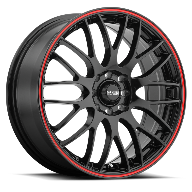 Maxxim Maze 17x7 8x100/108 ET40 Black/Red Stripe