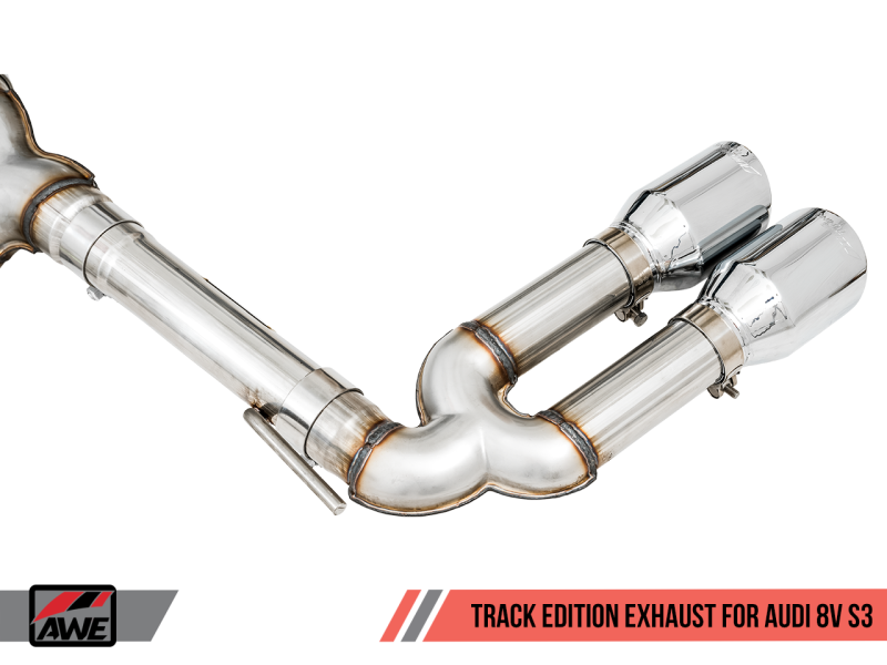 AWE Tuning Audi 8V S3 Track Edition Exhaust w/Chrome Silver Tips 102mm