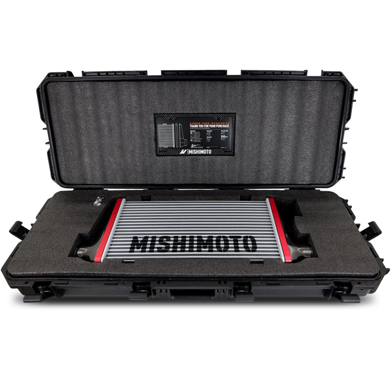 Mishimoto Universal Carbon Fiber Intercooler - Gloss Tanks - 450mm Silver Core - S-Flow - C V-Band