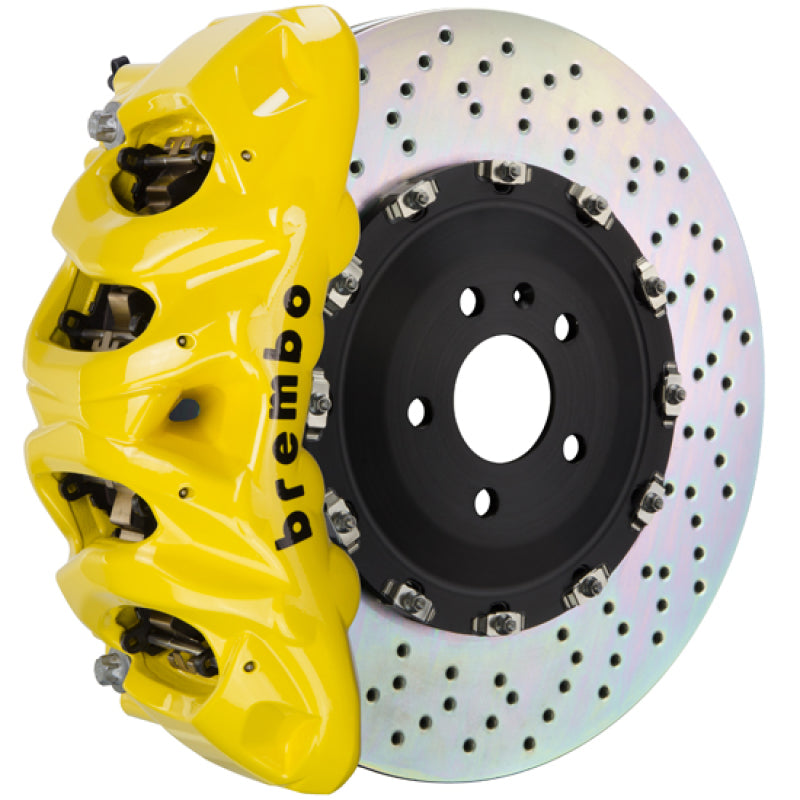 Brembo 21+ Escalade Front GT BBK 8 Piston Cast 412x38 2pc Rotor Drilled-Yellow