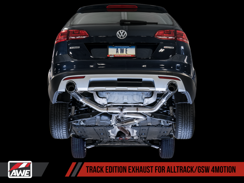 AWE Tuning VW MK7 Golf Alltrack/Sportwagen 4Motion Track Edition Exhaust - Polished Silver Tips