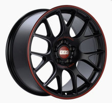 Load image into Gallery viewer, BBS CH-R Nurburgring Edition 19x9.5 5x112 ET45 Satin Black/Red Lip Wheel - 82mm PFS/Clip Req.