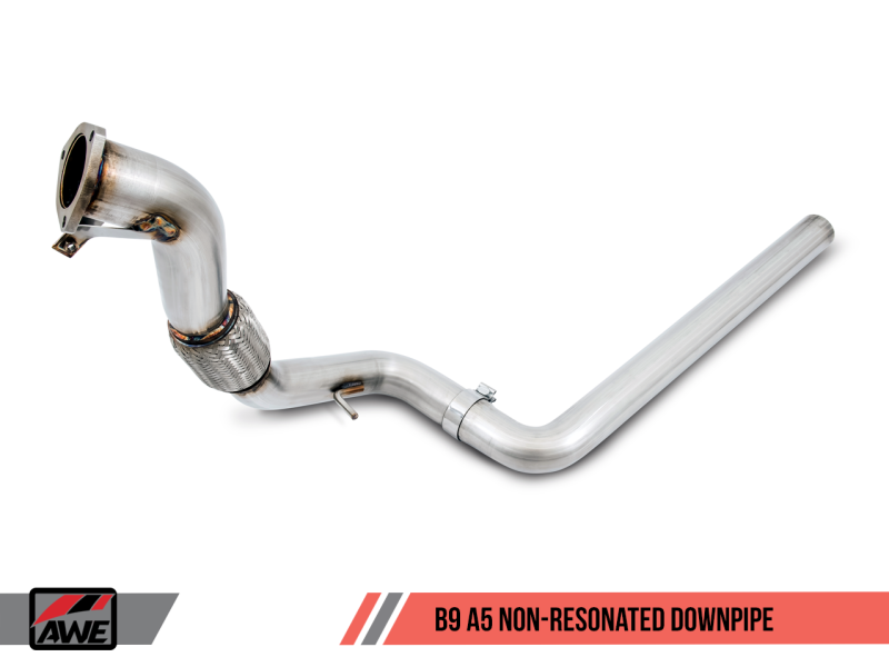 AWE Tuning Audi B9 A5 Touring Edition Exhaust Dual Outlet - Chrome Silver Tips (Includes DP)