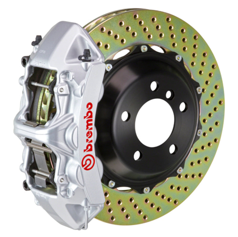 Brembo 02-05 996 GT2 Front GT BBK 6 Piston Cast 380x32 2pc Rotor Drilled-Silver