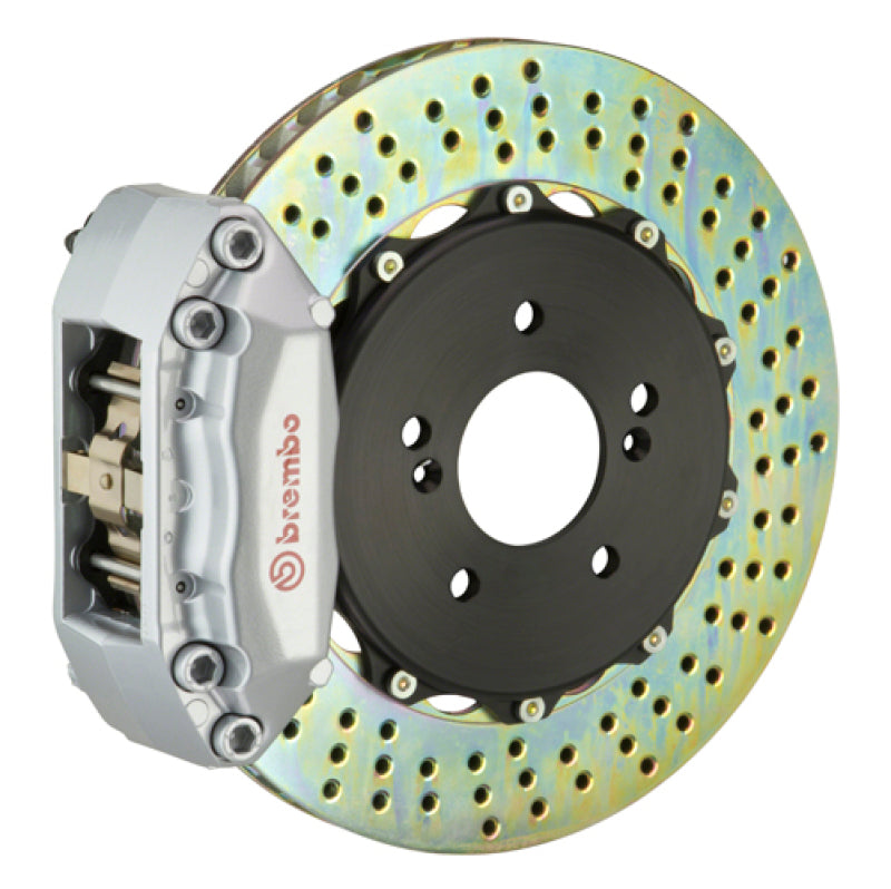 Brembo 00-06 Celica/03-07 Matrix/04-10 tC Fr GT BBK 4 Pist Cast 2pc 328x28 2pc Rotor Drilled-Silver