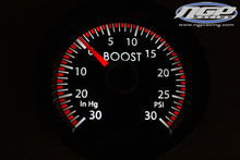 Load image into Gallery viewer, New South Performance - 52mm White/Redline Gauge - 30 hg - 30psi Boost Gauge