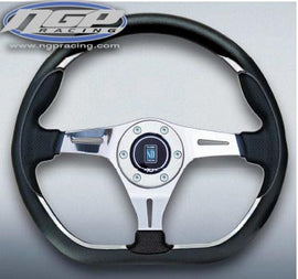 Nardi - Steering Wheel - Kallista Metal - Black Leather w/ inserts 350mm
